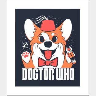 Sci Fi Corgi Geeky Retro TV Dog for SciFi Fans Posters and Art